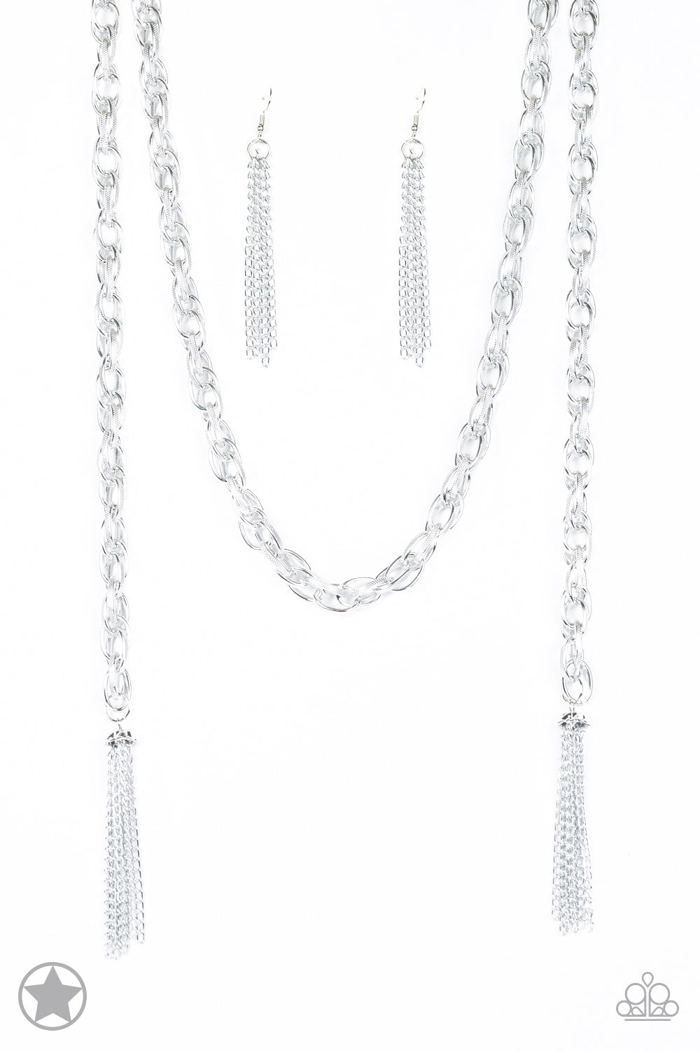 SCARFed for Attention Silver Blockbuster Necklace - Paparazzi Accessories - jazzy-jewels-gems