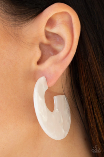 Torrid Ear Accessory Tropically Torrid White Hoop Earring - Paparazzi Accessories – 3D Jewelz