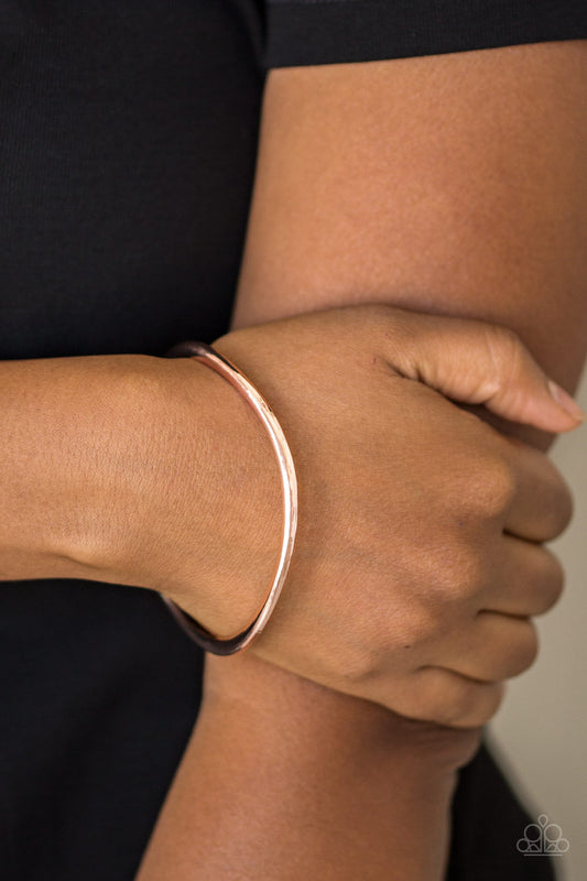 Awesomely Asymmetrical Rose Gold Bangle Bracelet - Paparazzi Accessories