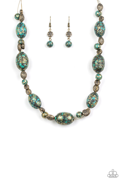Gatherer Glamour Brass Necklace - Paparazzi Accessories