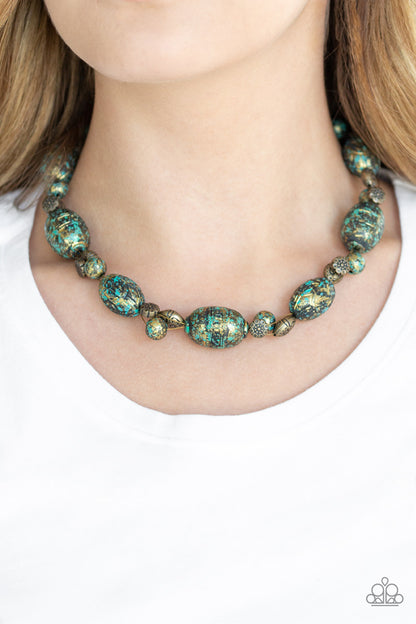 Gatherer Glamour Brass Necklace - Paparazzi Accessories