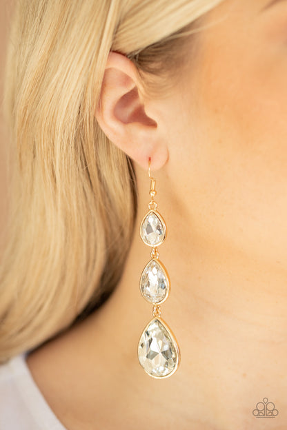 Metro Momentum Gold Earring - Paparazzi Accessories