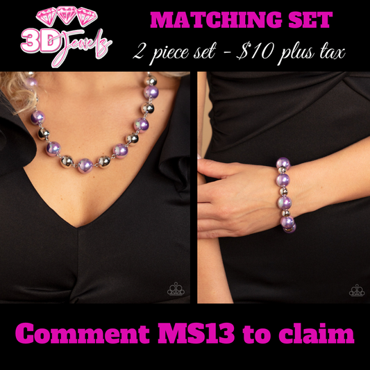 Dreamscape Escape Purple Necklace & Bracelet Set - Paparazzi Accessories