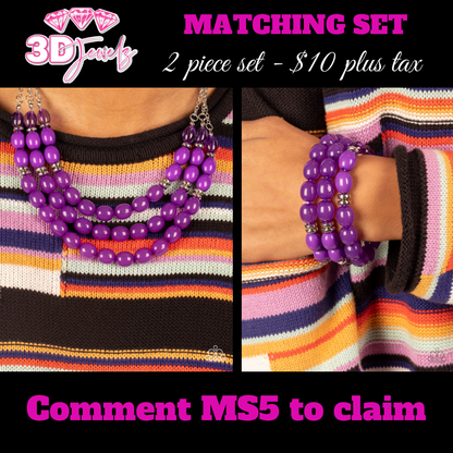 Coastal Cruise Purple Necklace & Bracelet Set - Paparazzi Accessories