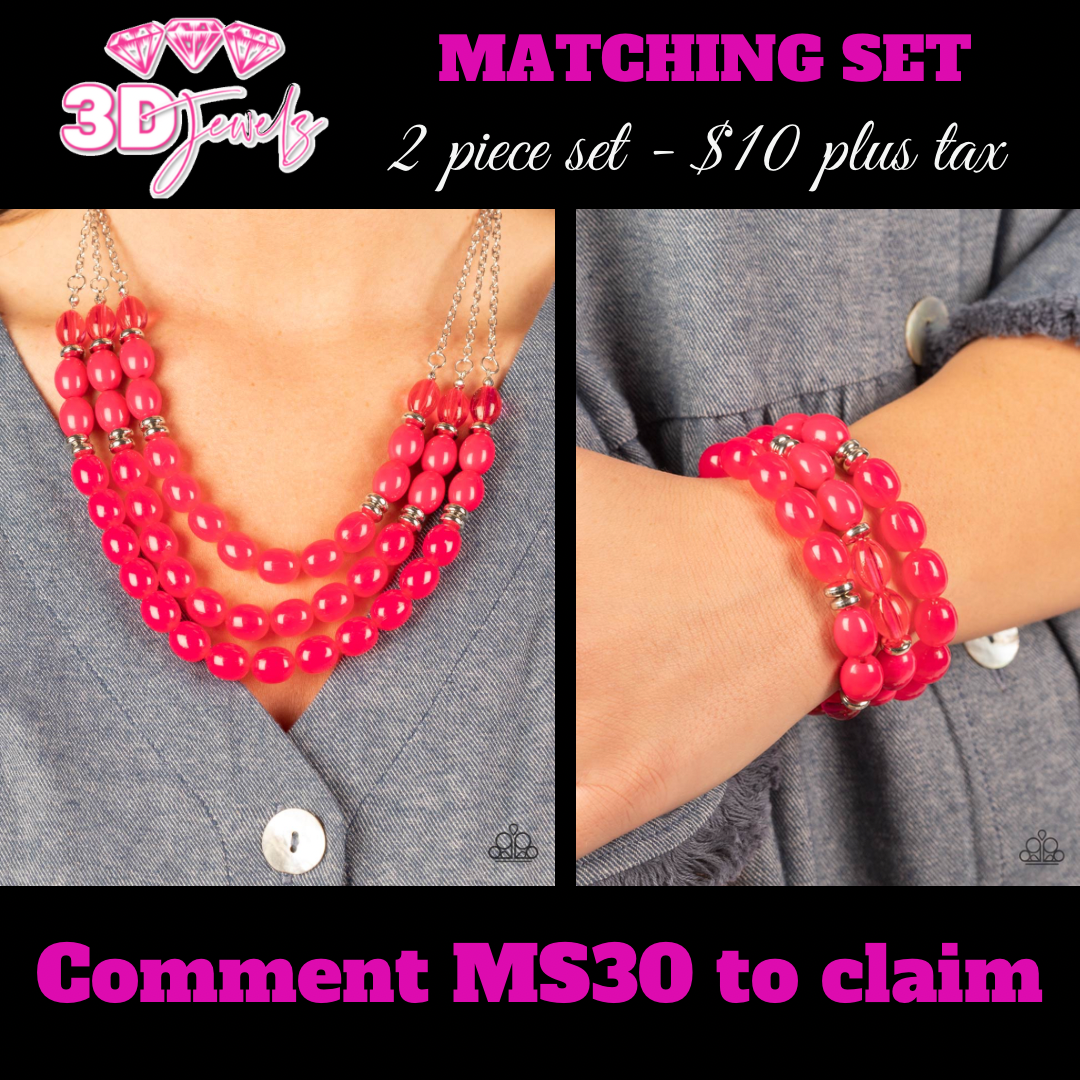 Coastal Cruise Pink Necklace & Bracelet Set - Paparazzi Accessories