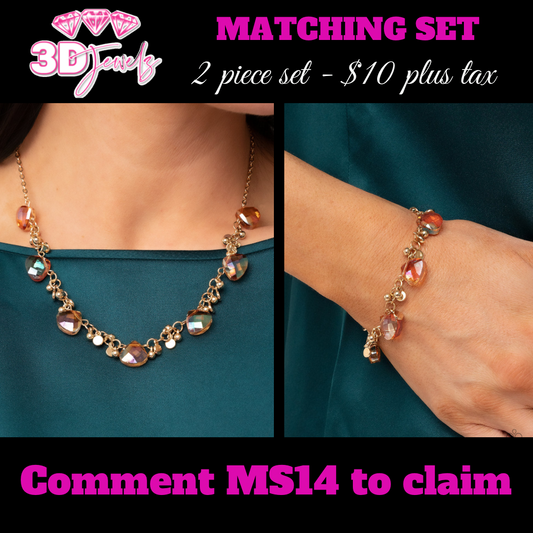 Sassy Super Nova Gold Necklace & Bracelet Set