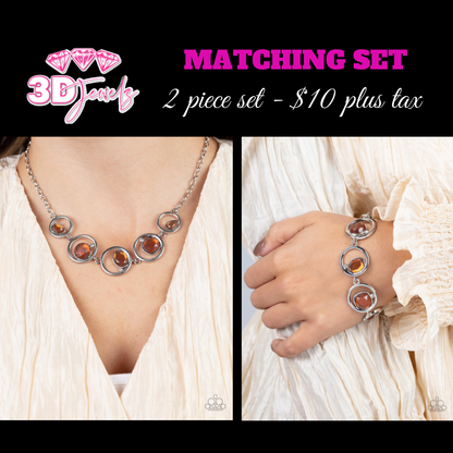 Big Night Out Brown Necklace & Bracelet Set