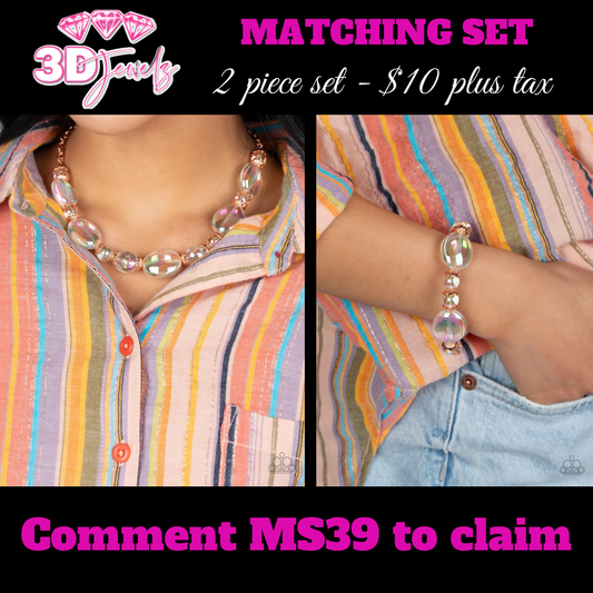 Prismatic Magic Copper Necklace & Bracelet Set - Paparazzi Accessories